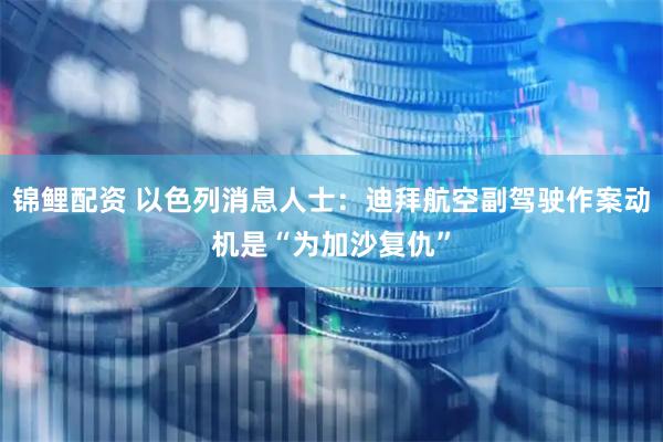 锦鲤配资 以色列消息人士：迪拜航空副驾驶作案动机是“为加沙复仇”
