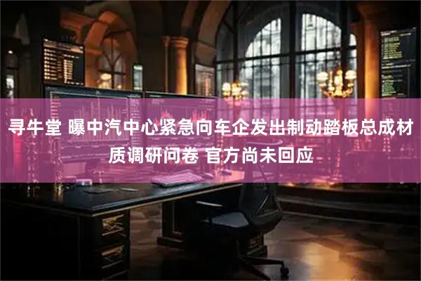 寻牛堂 曝中汽中心紧急向车企发出制动踏板总成材质调研问卷 官方尚未回应